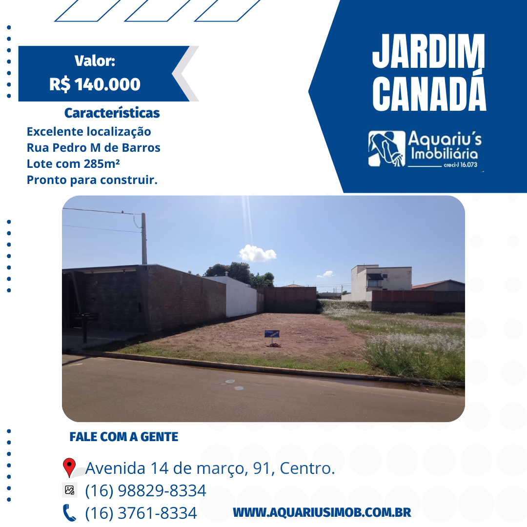 JARDIM CANADÁ 285m² – R$ 140 Mil
