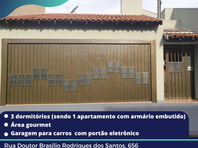 Rua Doutor Brasílio Rodrigues dos Santos, 656 – JARDIM BANDEIRANTES – R$ 2.200,00